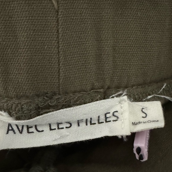 AVEC LES FILLES | Olive Green Paperbag Ankle Pants | S - Picture 5 of 6